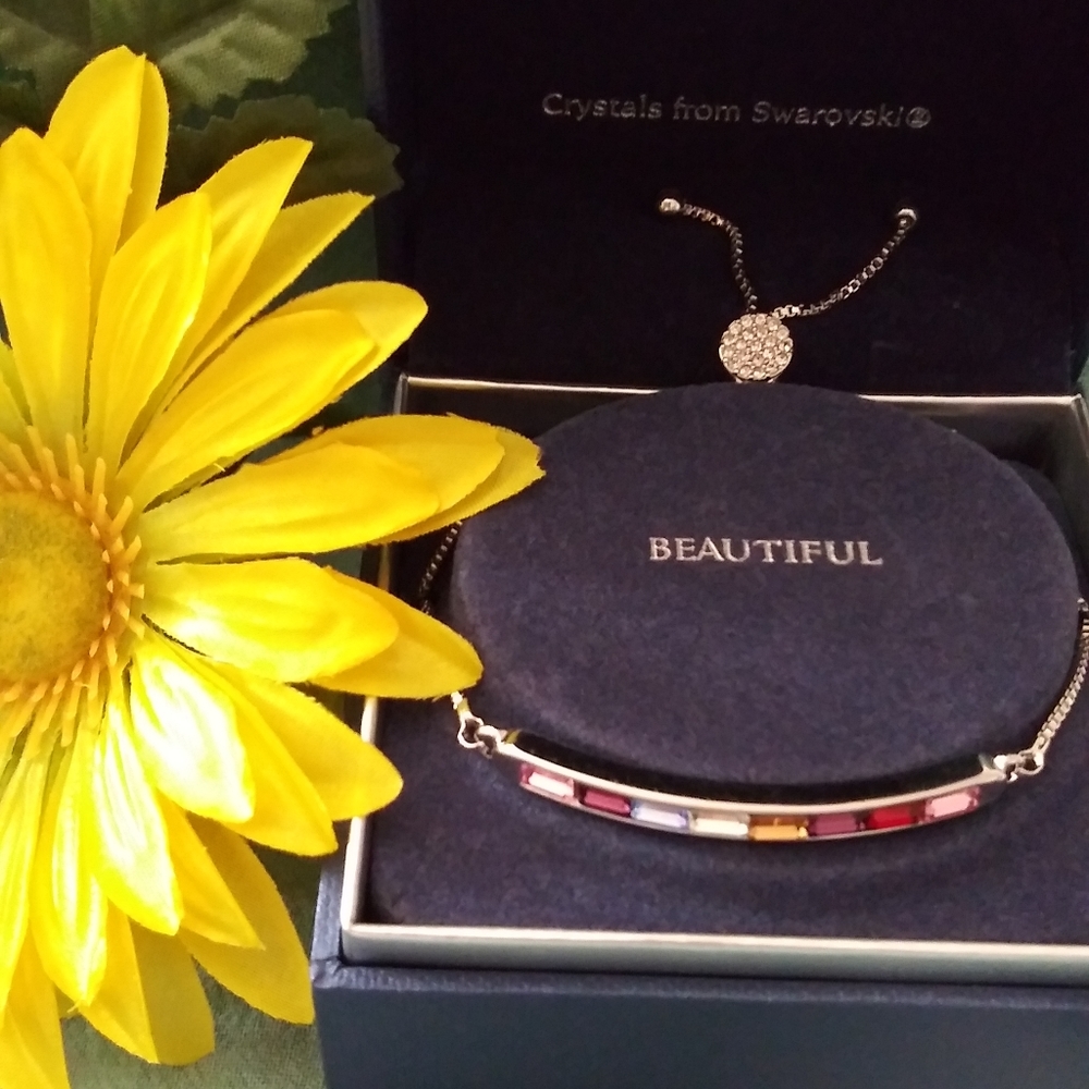 Brilliance Rainbow Bar Bracelet w/Swarovski Cryst